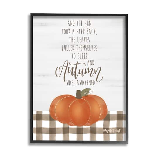 Stupell Industries Autumn Seasonal Phrase Framed Giclee Art